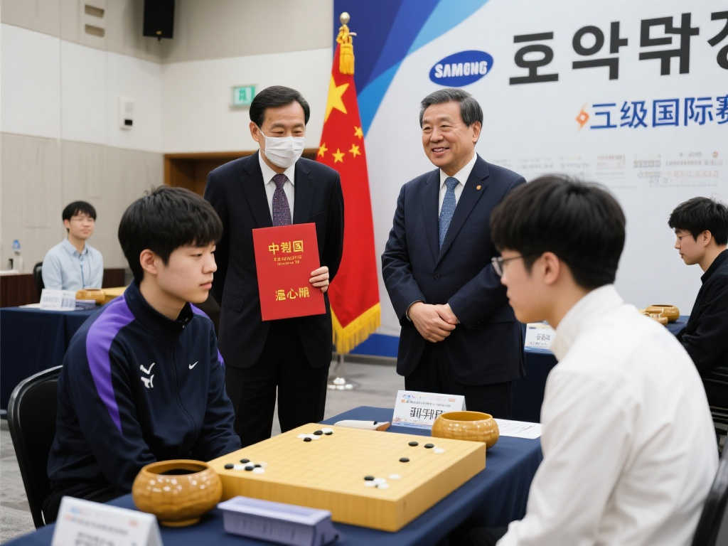 中国驻韩大使馆慰问棋手,韩国棋院总裁现场观战三星杯 中国驻韩大使馆慰问棋手,韩国棋院总裁现场观战三星杯